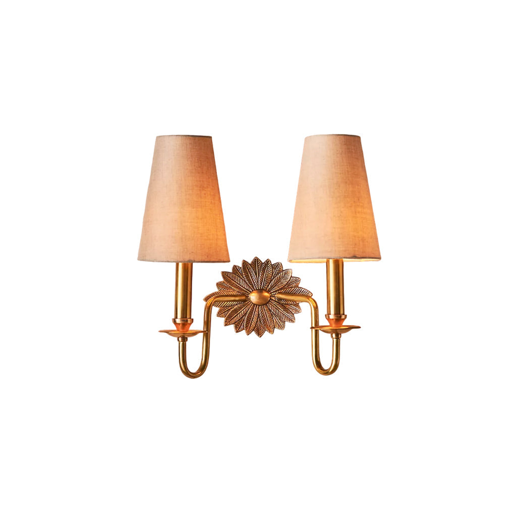 Nimb Applique Murale Double en Tissu et Laiton Élégance Premium