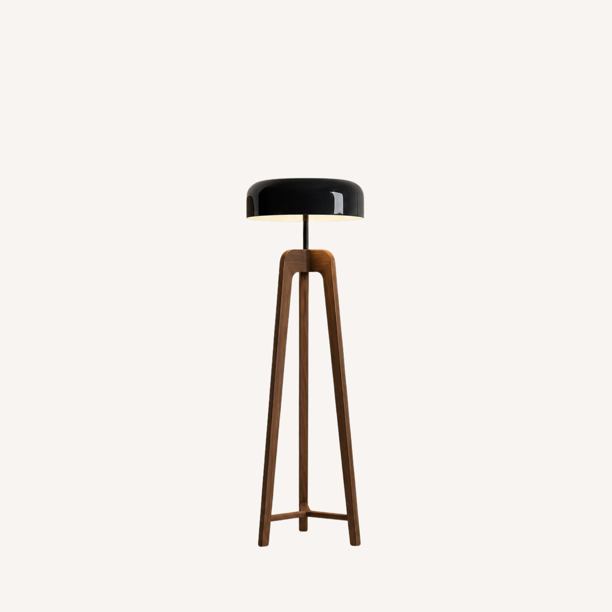 Lampadaire Tripode en Bois et Métal