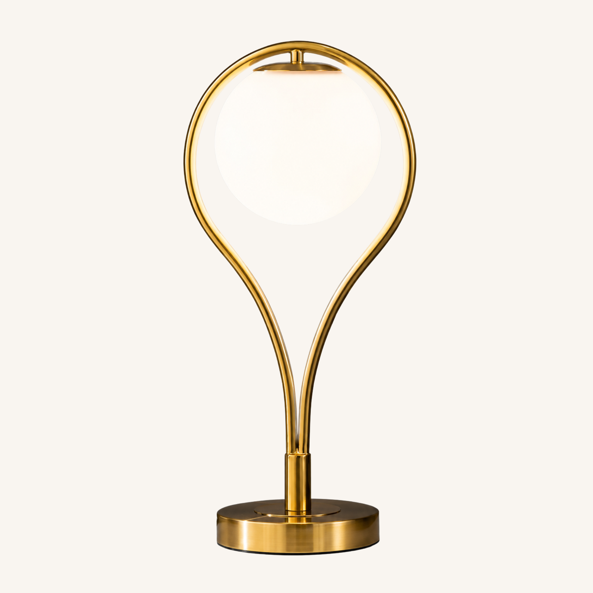 Lampe de Table Globe Opalin & Métal Noir - Liora