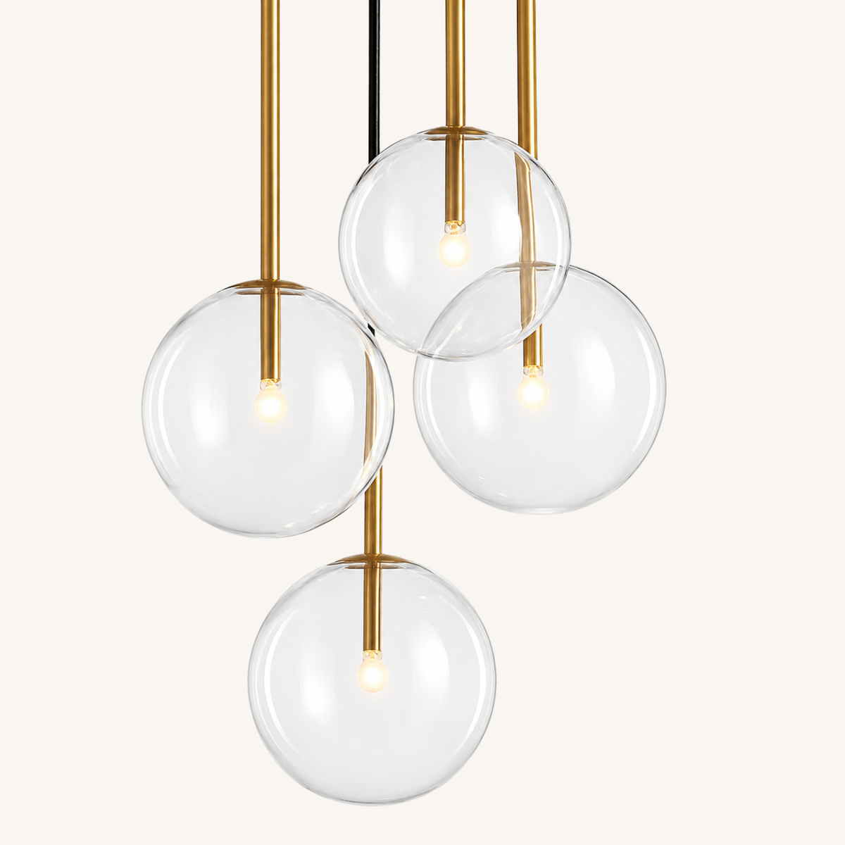 Suspension Boule en Verre Doré - Bulléa