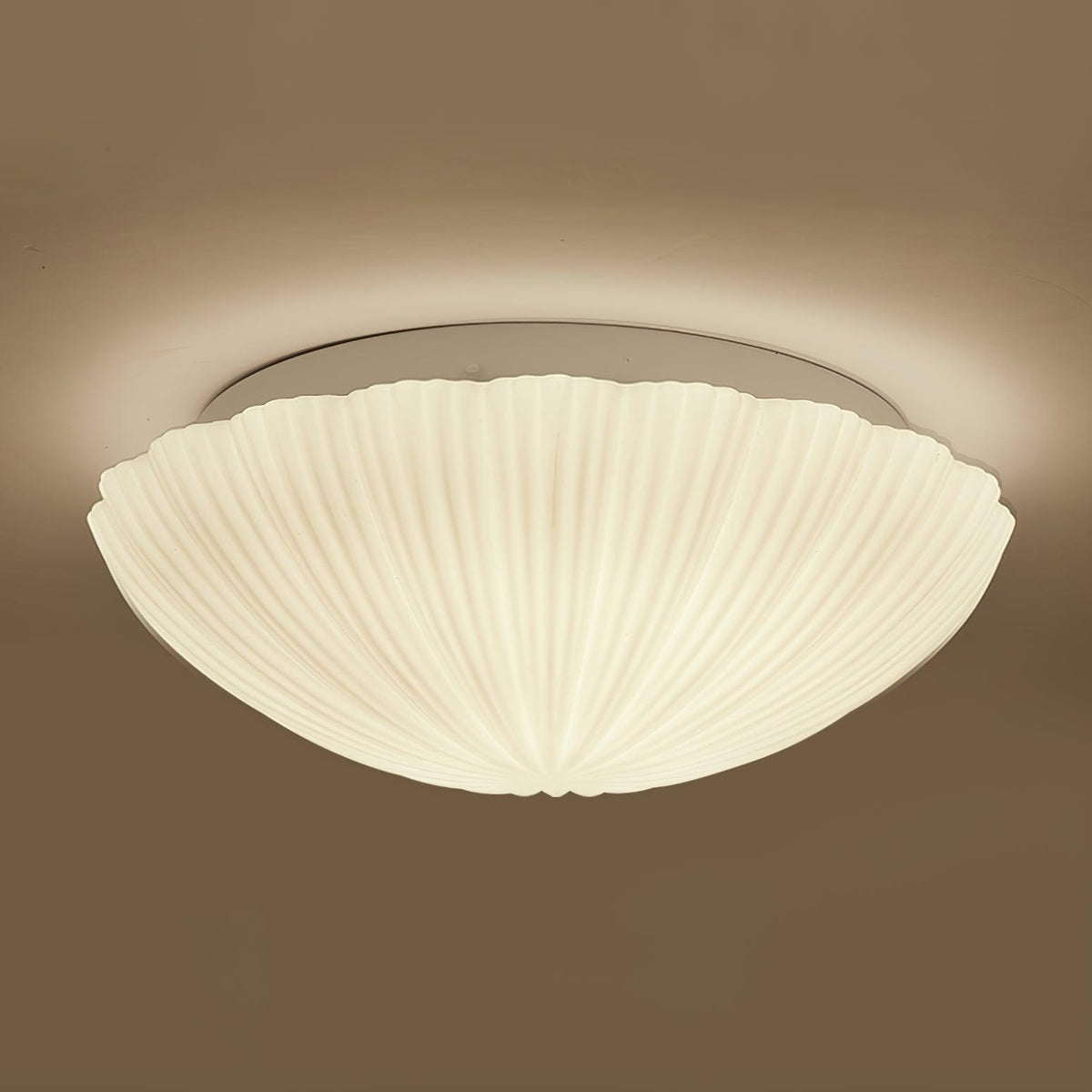 Solara Plafonnier Forme Coquillage Cannelé Doux Élégant
