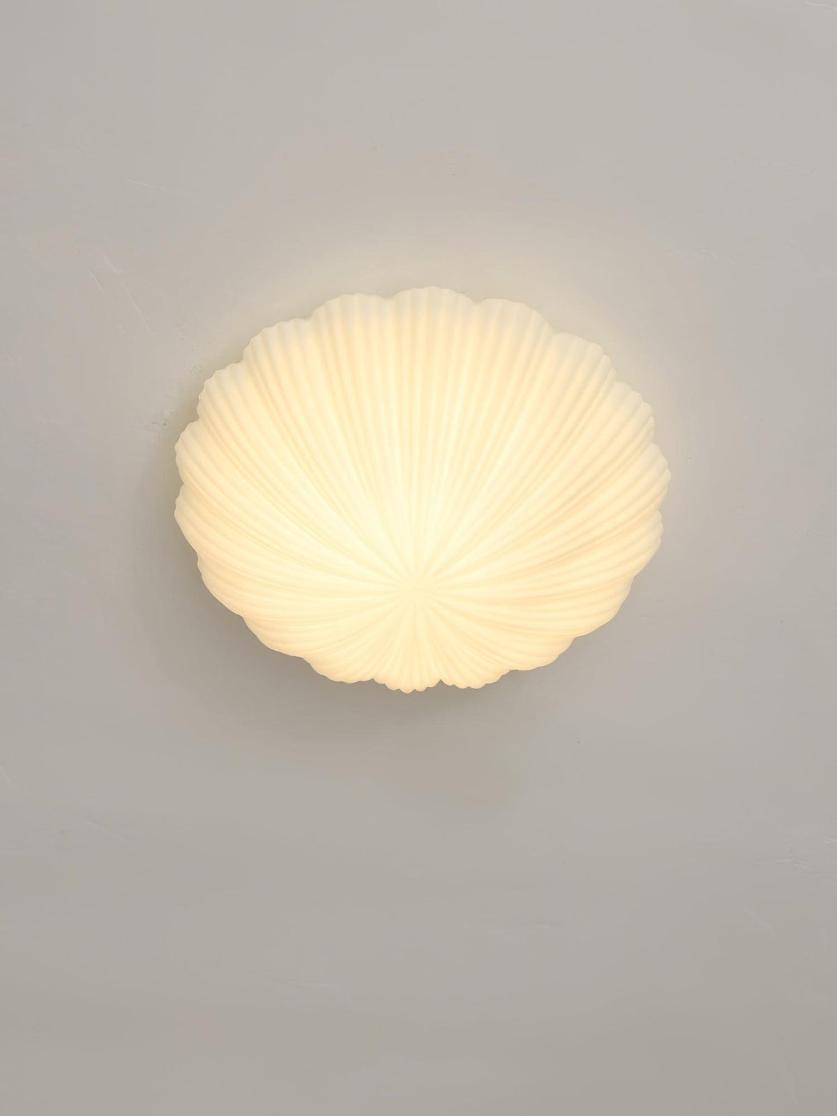 Solara Plafonnier Forme Coquillage Cannelé Doux Élégant