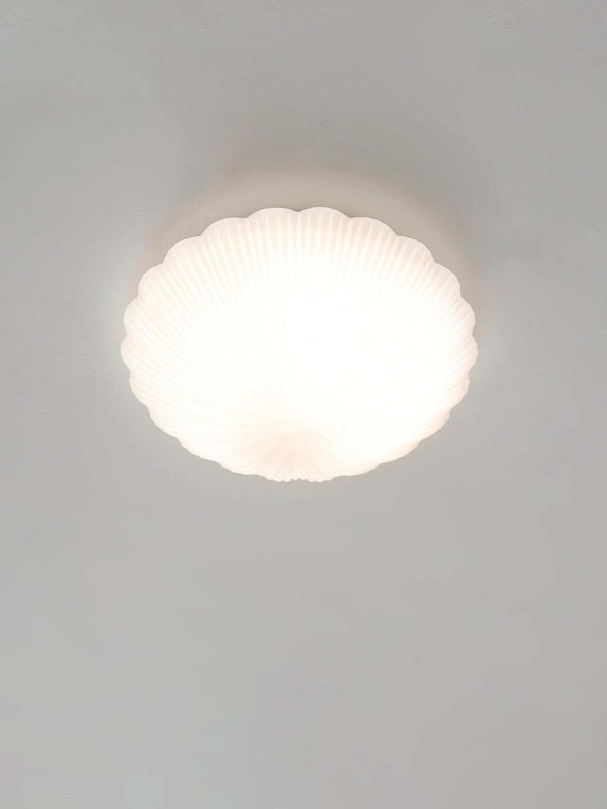 Solara Plafonnier Forme Coquillage Cannelé Doux Élégant