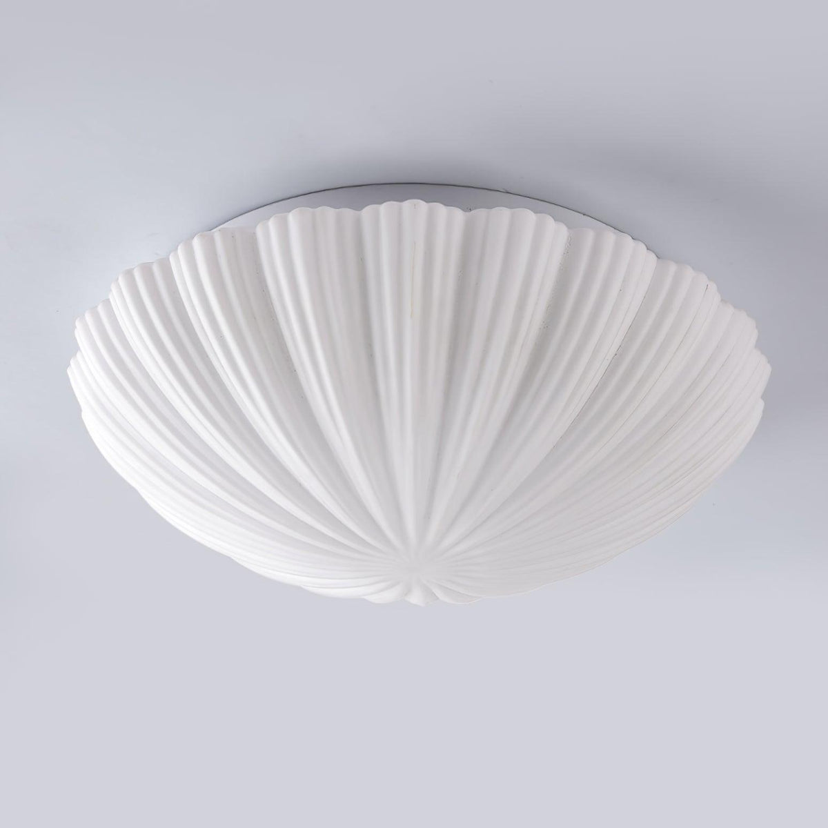 Solara Plafonnier Forme Coquillage Cannelé Doux Élégant