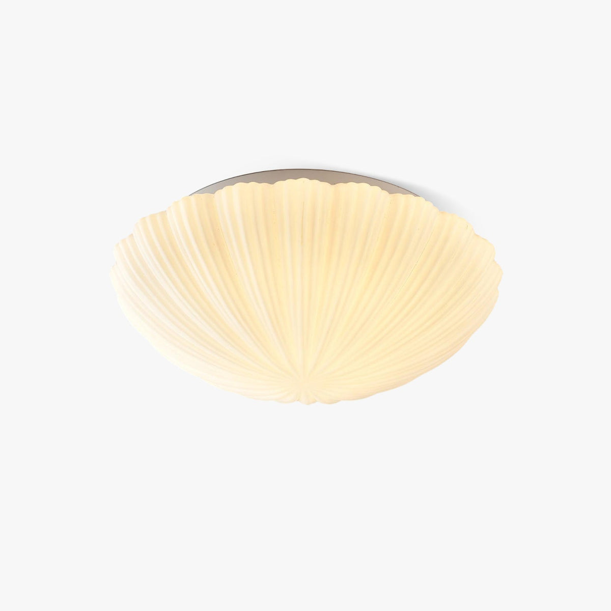 Solara Plafonnier Forme Coquillage Cannelé Doux Élégant