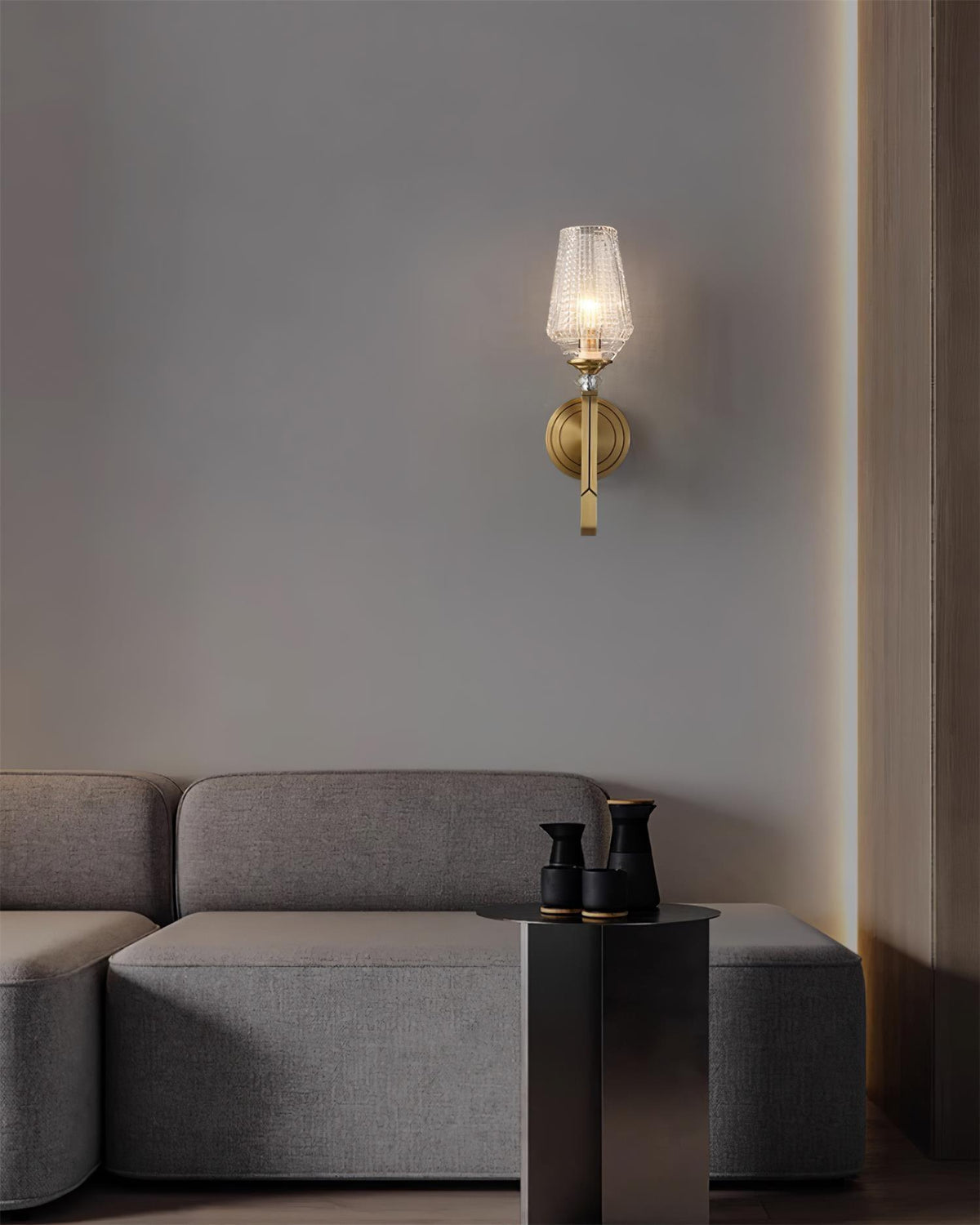 Lustra Applique Murale Laiton Cristal Élégante