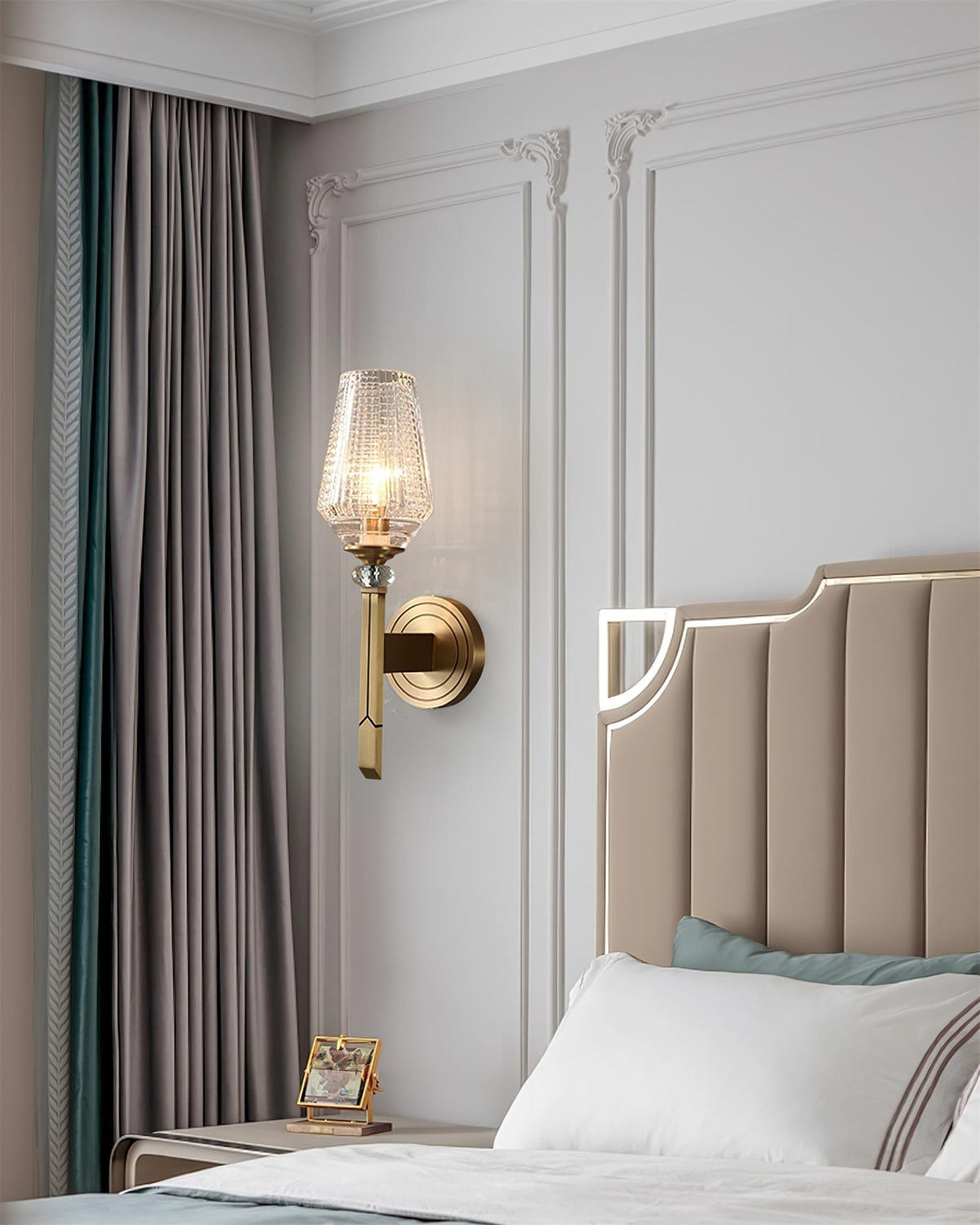 Lustra Applique Murale Laiton Cristal Élégante