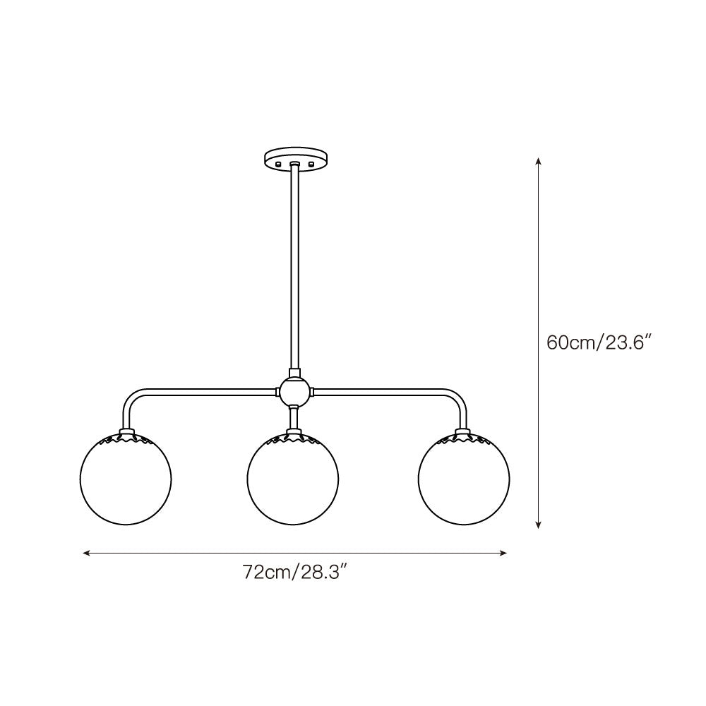 Yare Suspension Globe Chrome Verre Minimaliste Moderne
