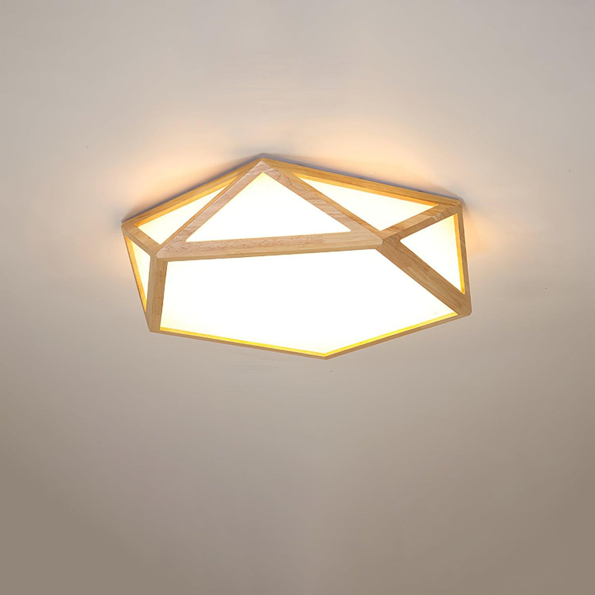 Solara Plafonnier en bois diamant géométrique moderne