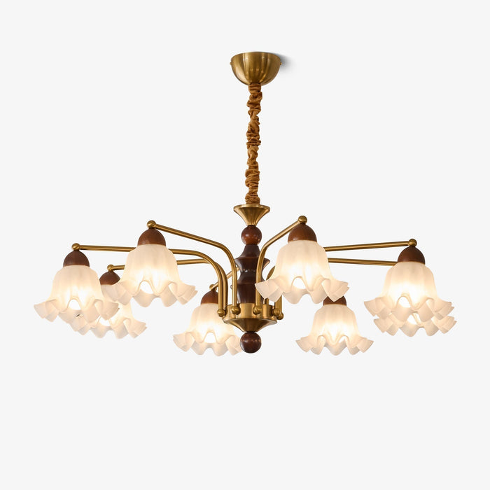 Lylaeen Lustre Vintage Élégant en Verre et Bois