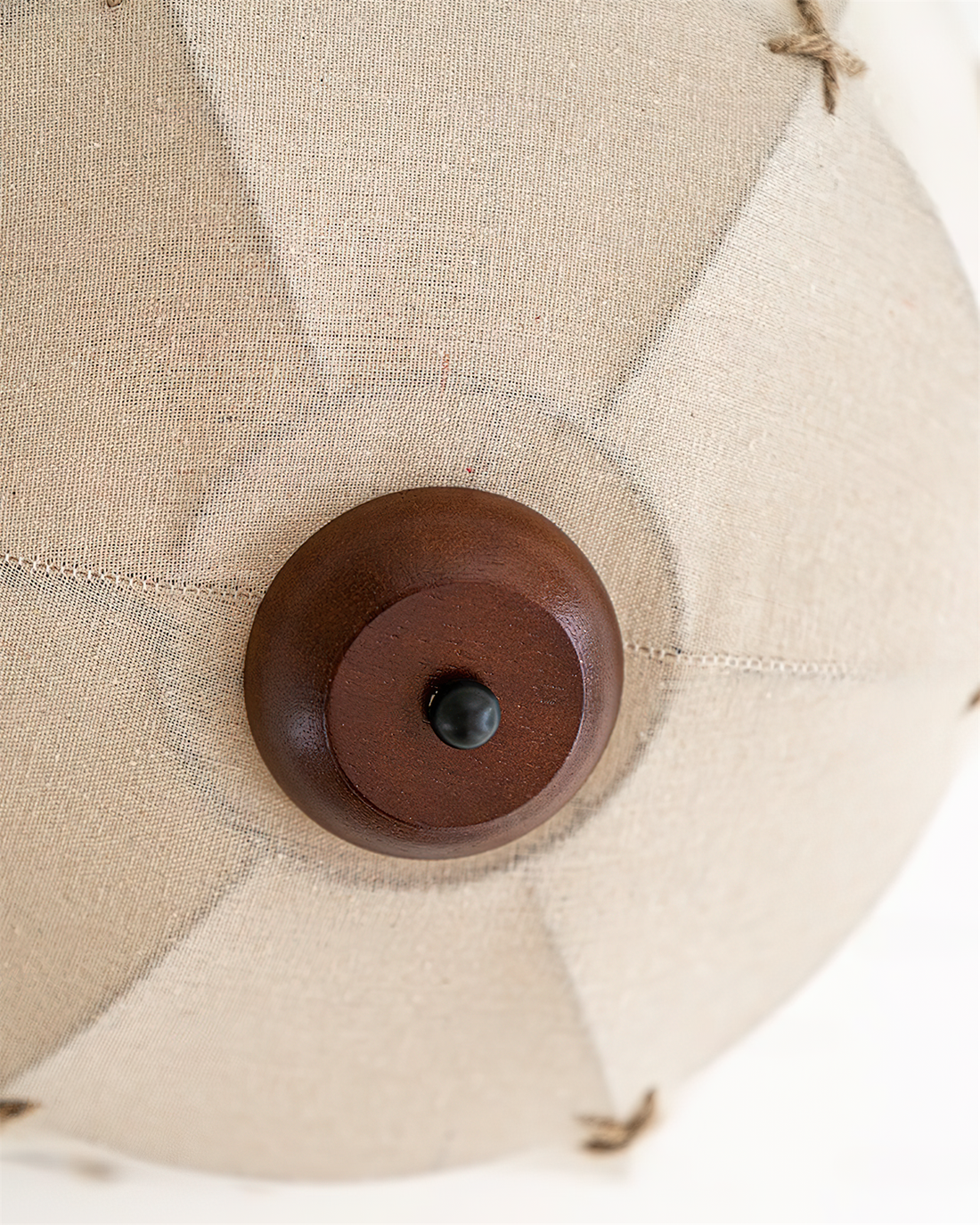 Lumis Plafonnier Rustique en Bois et Tissu