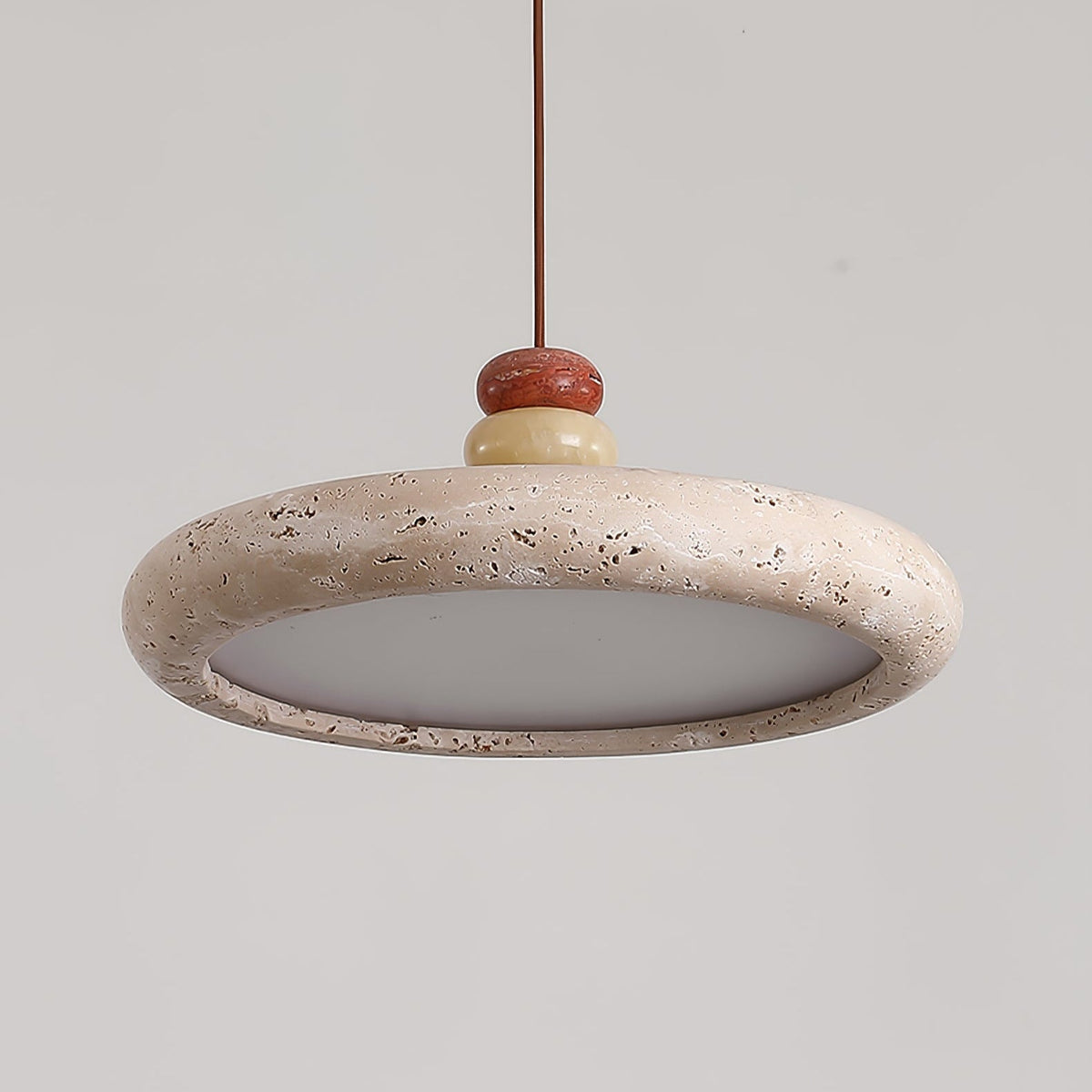Cuvarora Disque Travertin Pendentif Lumière