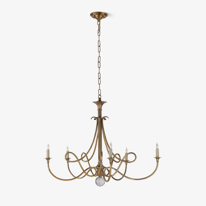 Lustra Lustre Laiton Double Torsion Candelier Cristal