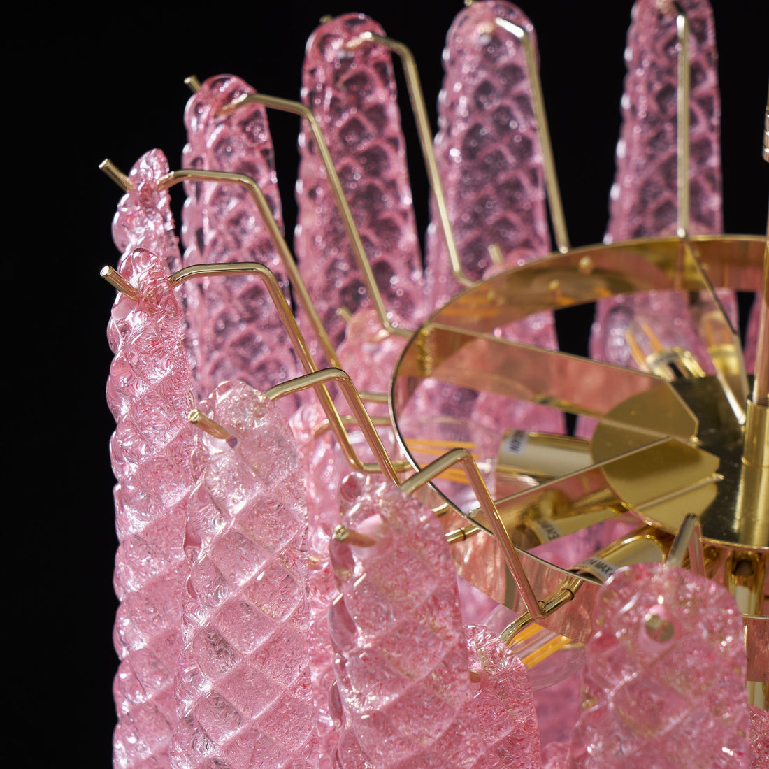 Junto Lustre Goutte Rose Métal Verre Luxe