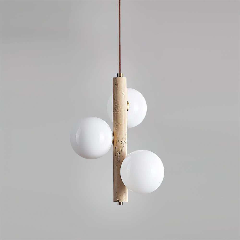 Orbitra Suspension Verticale Travertin Verre