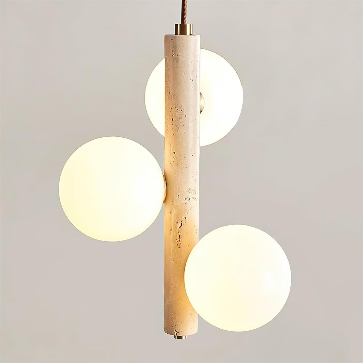 Orbitra Suspension Verticale Travertin Verre