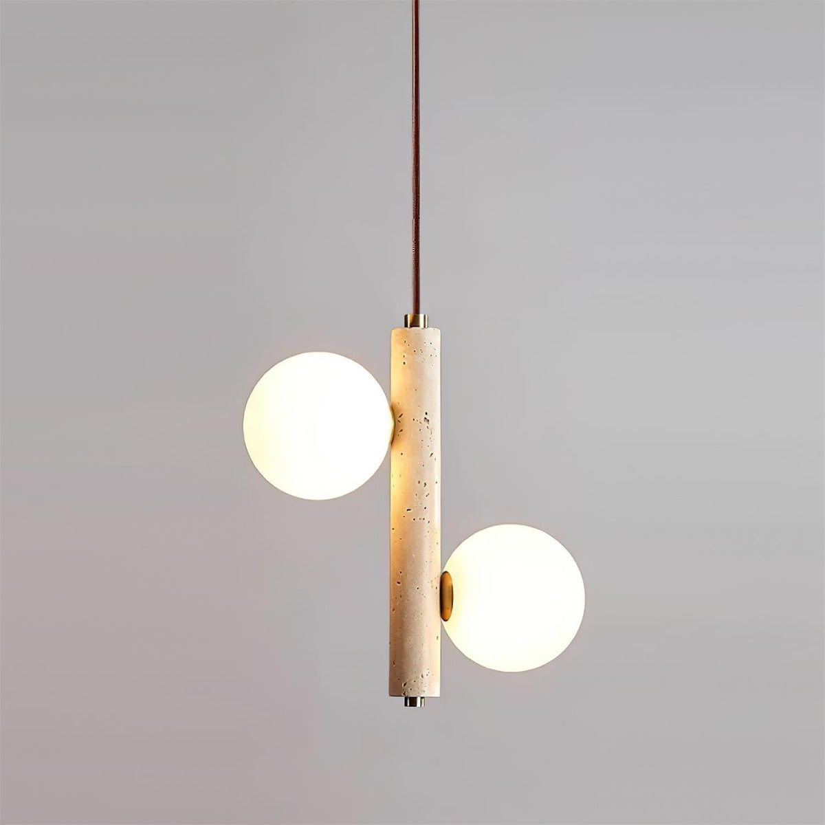 Orbitra Suspension Verticale Travertin Verre