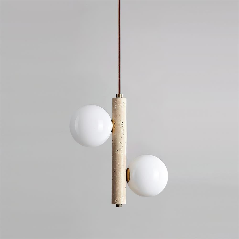 Orbitra Suspension Verticale Travertin Verre