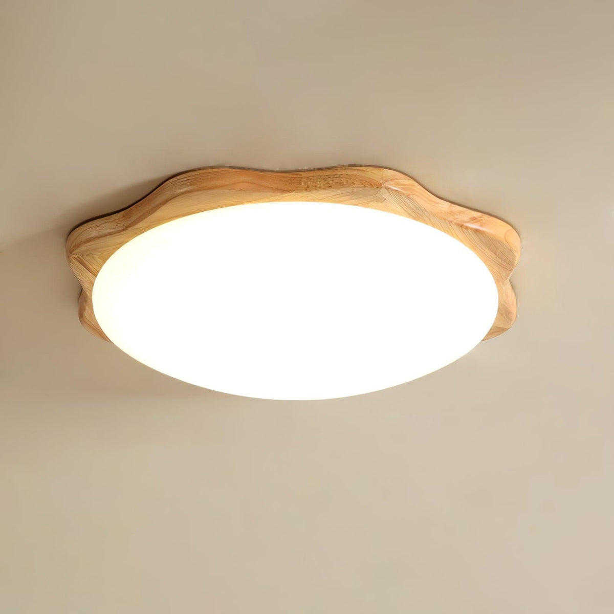 Myshae Plafonnier Tambour Bois Minimaliste