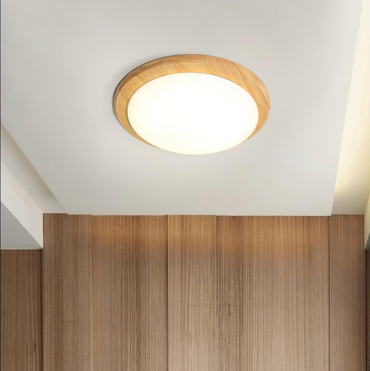 Myshae Plafonnier Tambour Bois Minimaliste