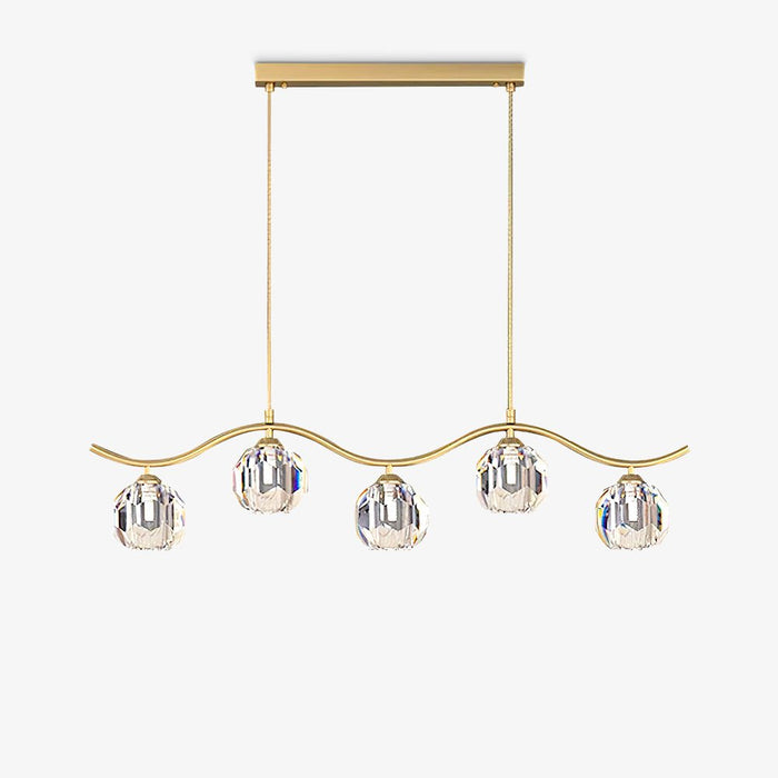 Lustra Lustre Cuivre et Cristal Géométrique
