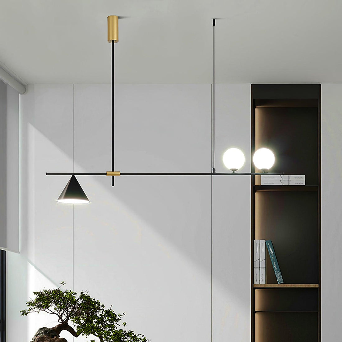 Lumora Suspension Dorée Contemporaine