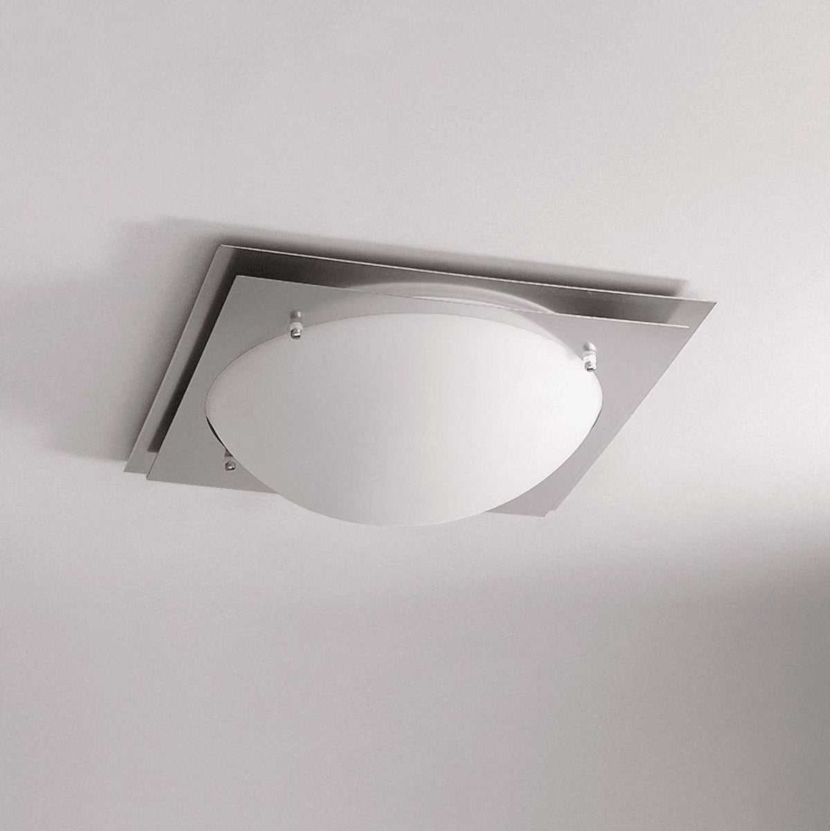 Astrain Plafonnier en Verre et Acier