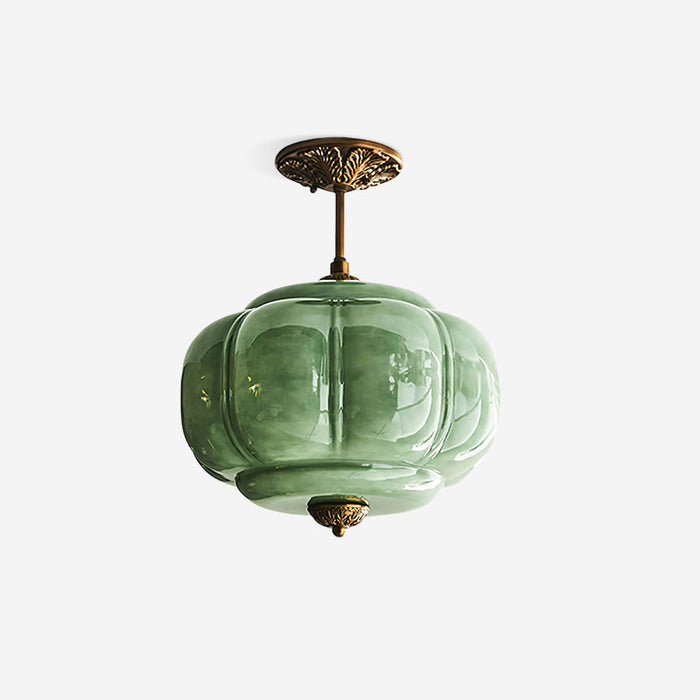 Eldio Lampe Plafond Semi-Encastrée en Verre Vert