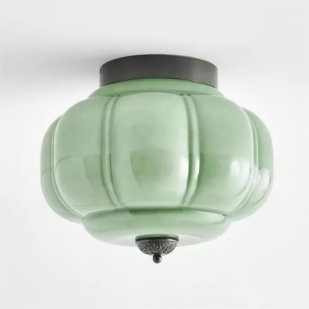 Elyra Lampe de Plafond en Verre Vert