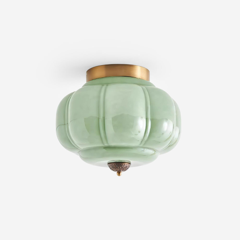 Elyra Lampe de Plafond en Verre Vert
