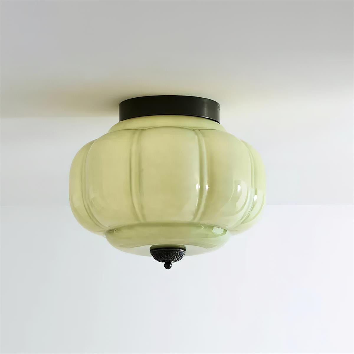 Elyra Lampe de Plafond en Verre Vert