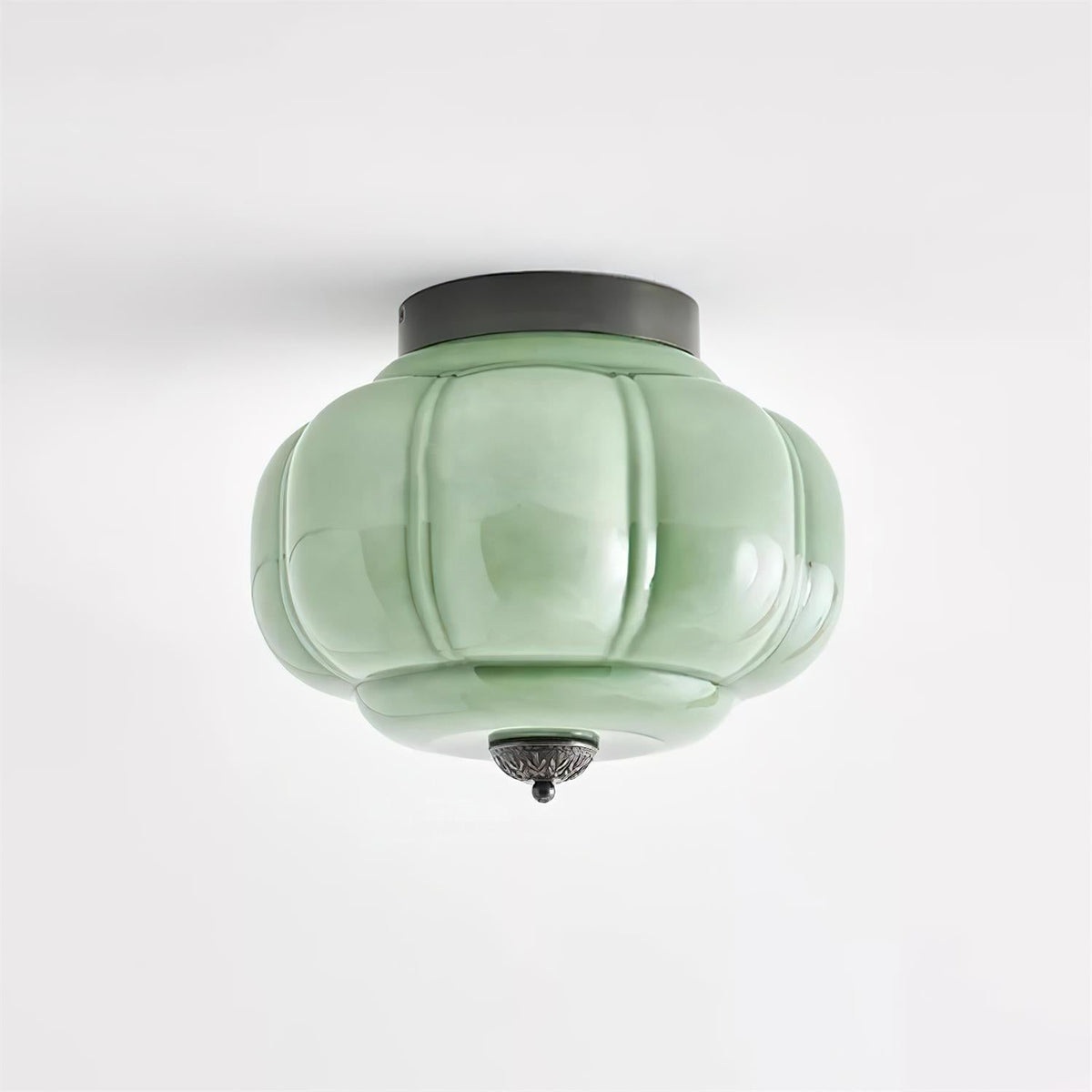 Elyra Lampe de Plafond en Verre Vert