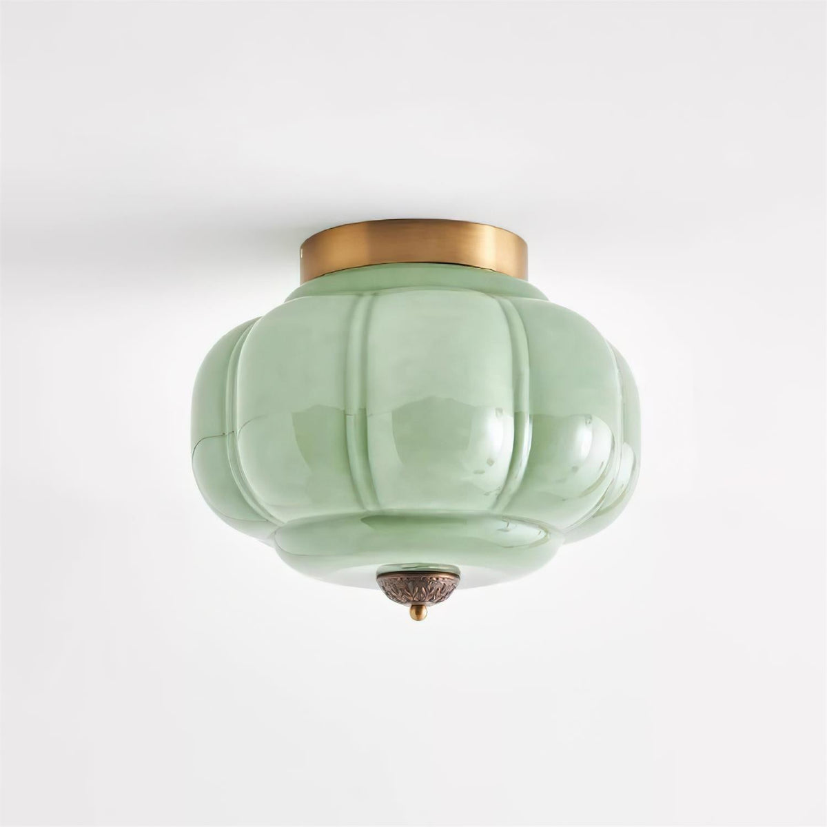 Elyra Lampe de Plafond en Verre Vert