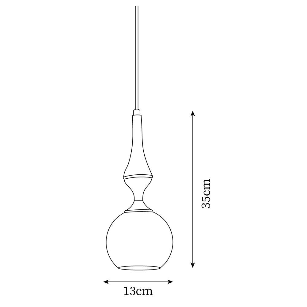 Suspension Abat-jour en Verre Blanc Tourné Marron Vintage