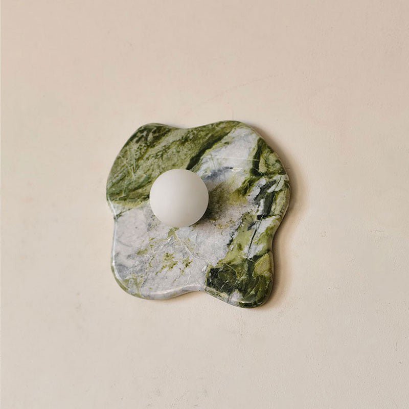 Lustra Applique Murale en Marbre Vert et Verre