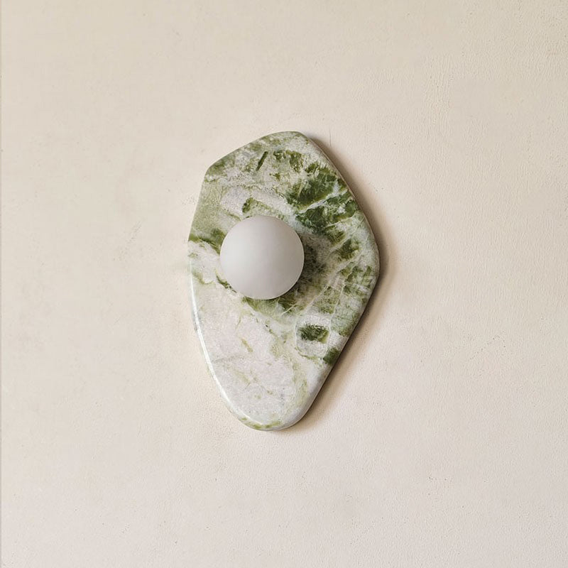 Lustra Applique Murale en Marbre Vert et Verre