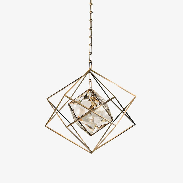 Zevira Suspension glamour en laiton et cristal