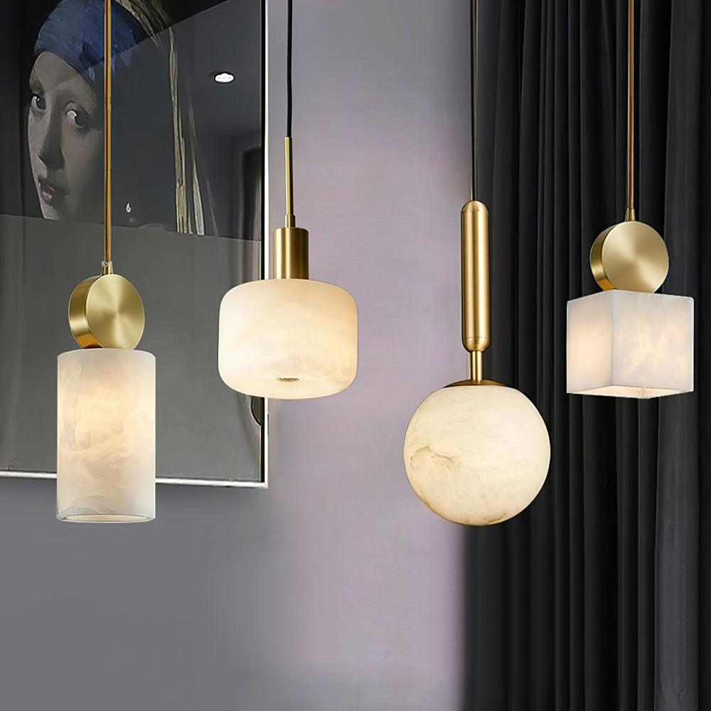 Lyrindis Cylindre Albâtre Pendentif Lumière