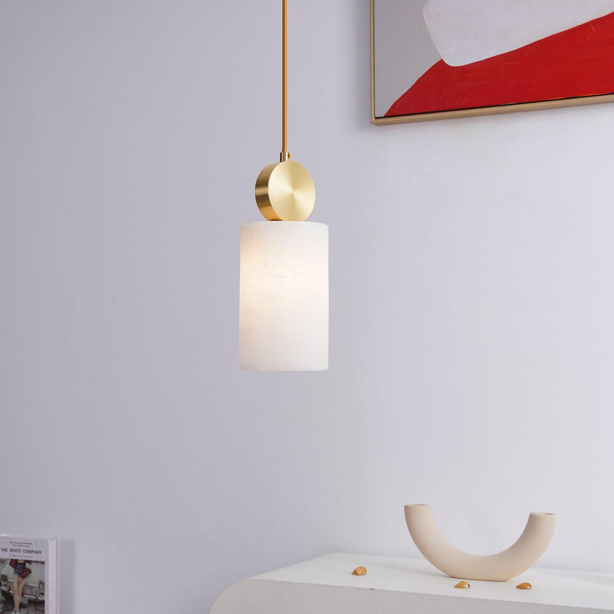 Lyrindis Cylindre Albâtre Pendentif Lumière