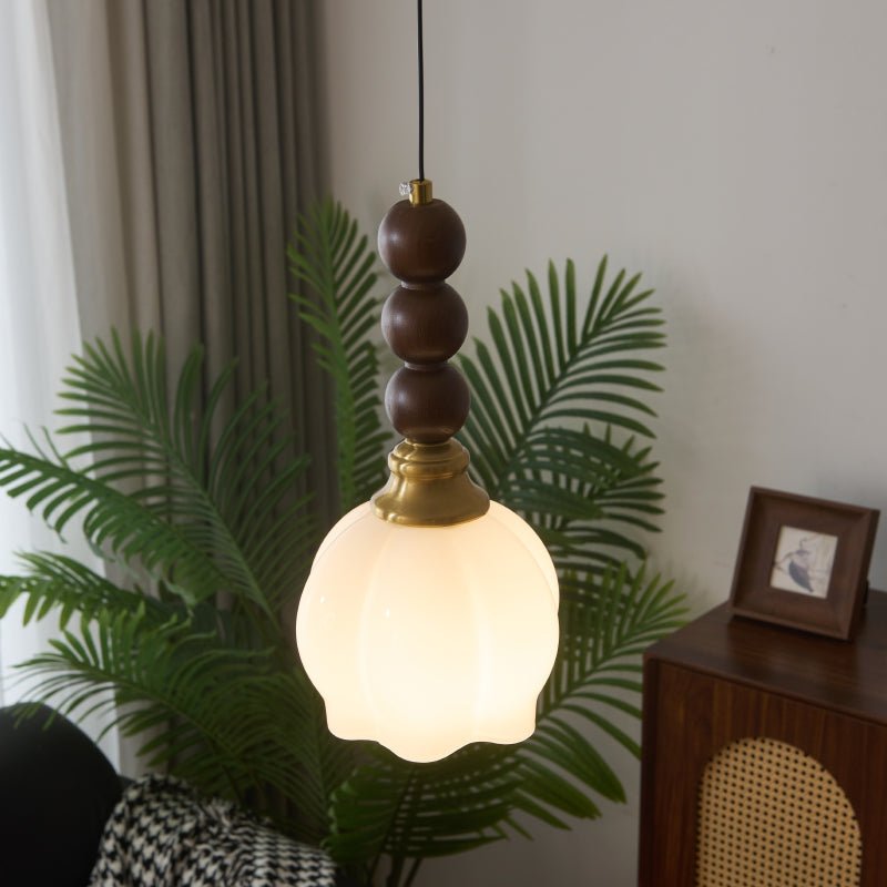 Vothaila Suspension en Verre Vintage et Bois