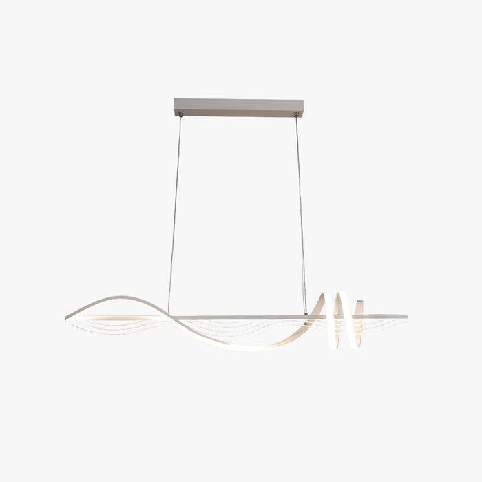 Arisha Style Géométrique Contemporain Linéaire Métal Suspension Blanc/Noir