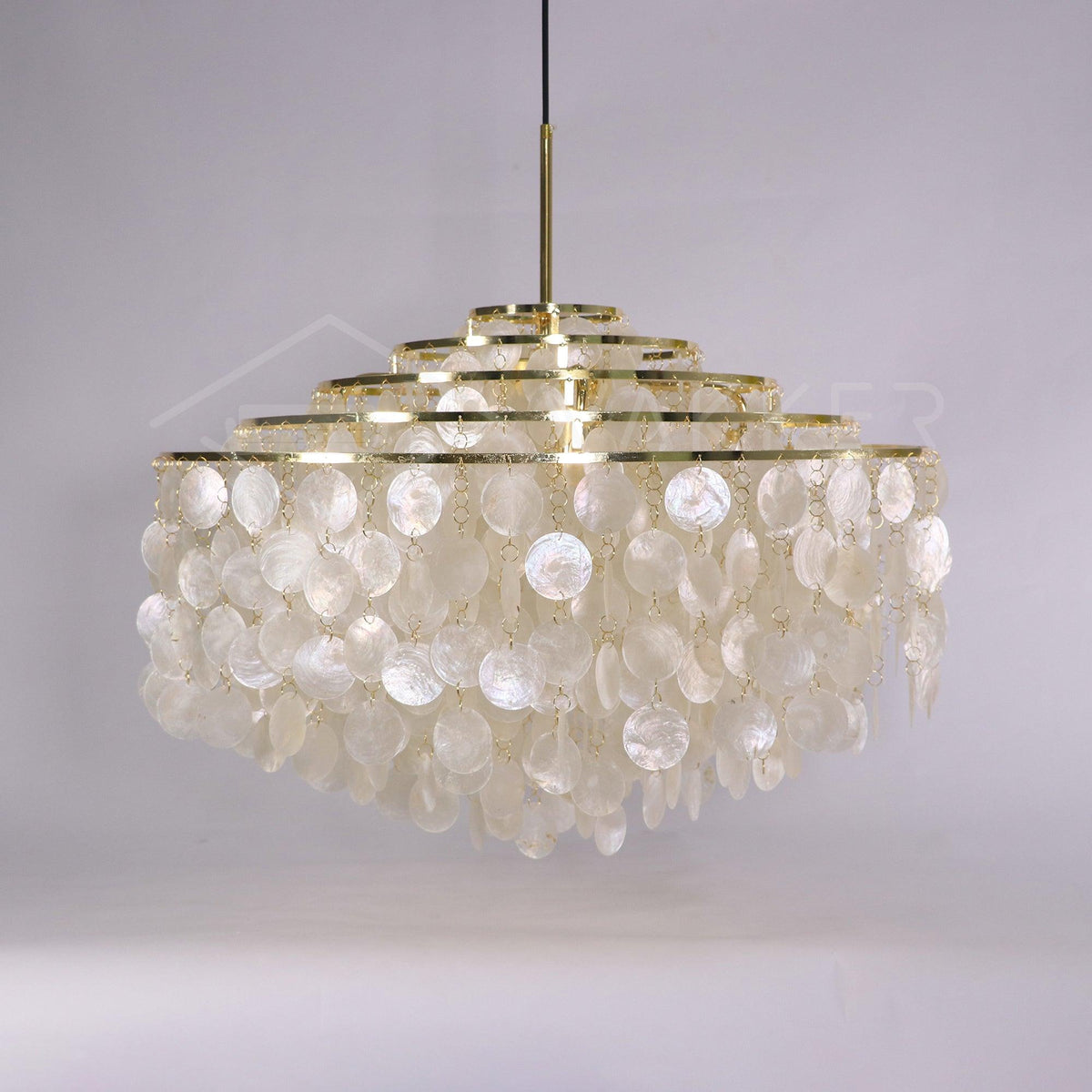 Lustra Suspension Lampe Anneau Rond en Coquillage