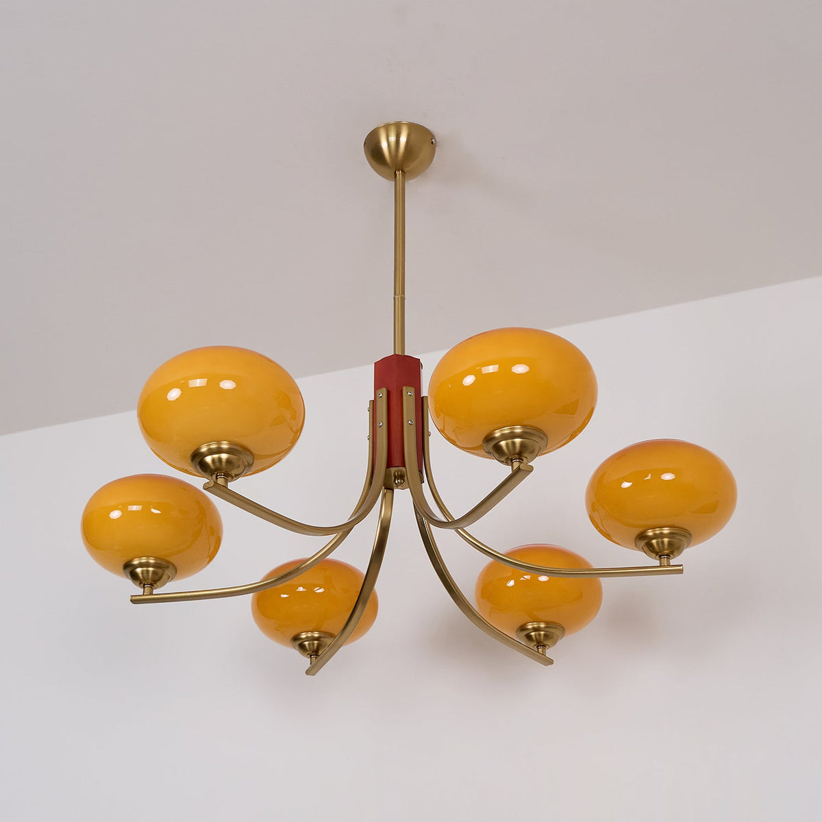 Auralyn Lustre Globe 6 Lumières Verre Ambre