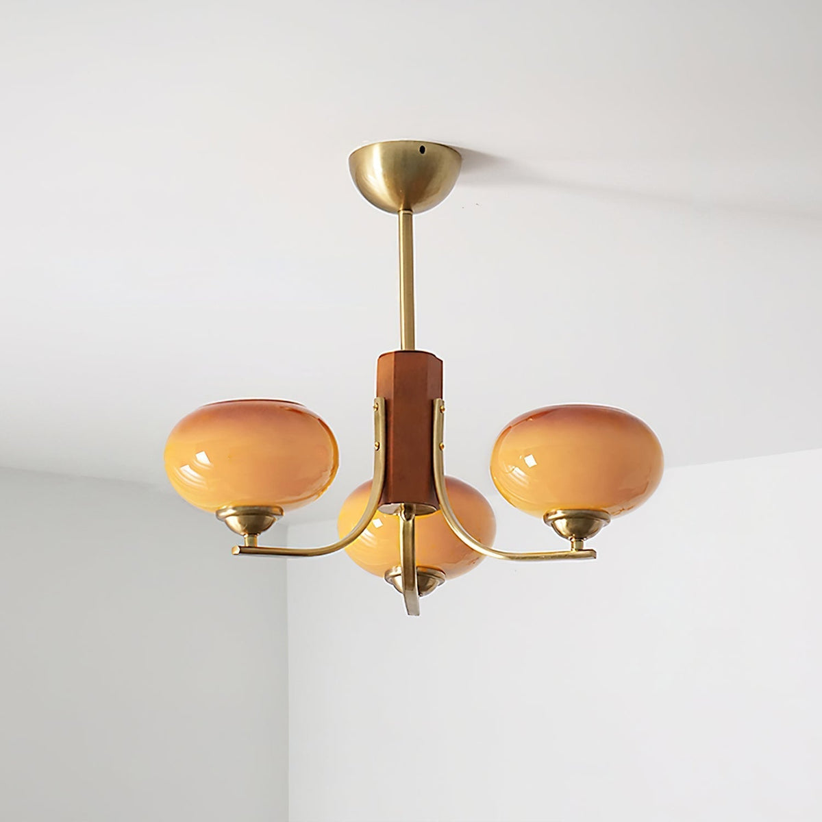 Auralyn Lustre Globe 6 Lumières Verre Ambre