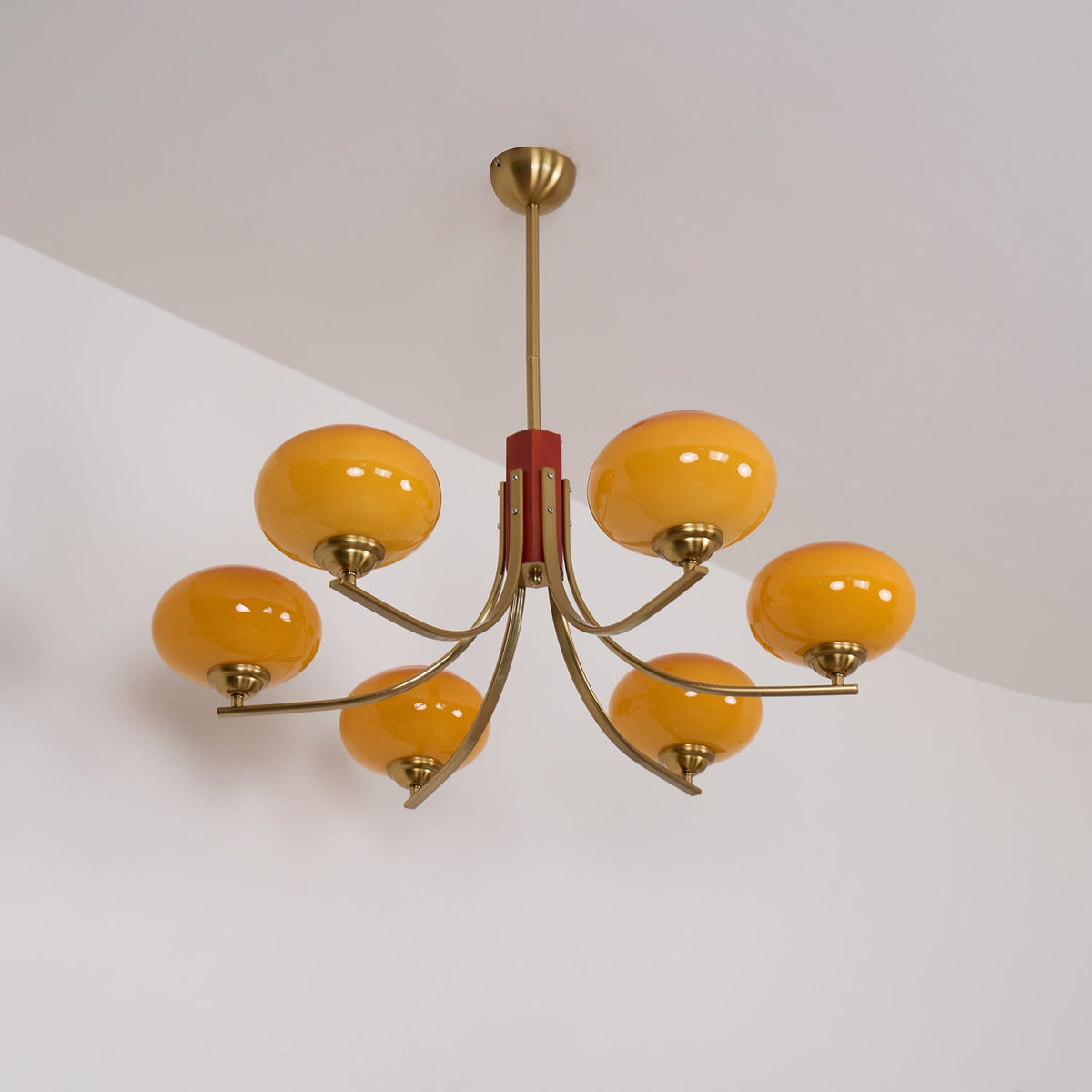 Auralyn Lustre Globe 6 Lumières Verre Ambre