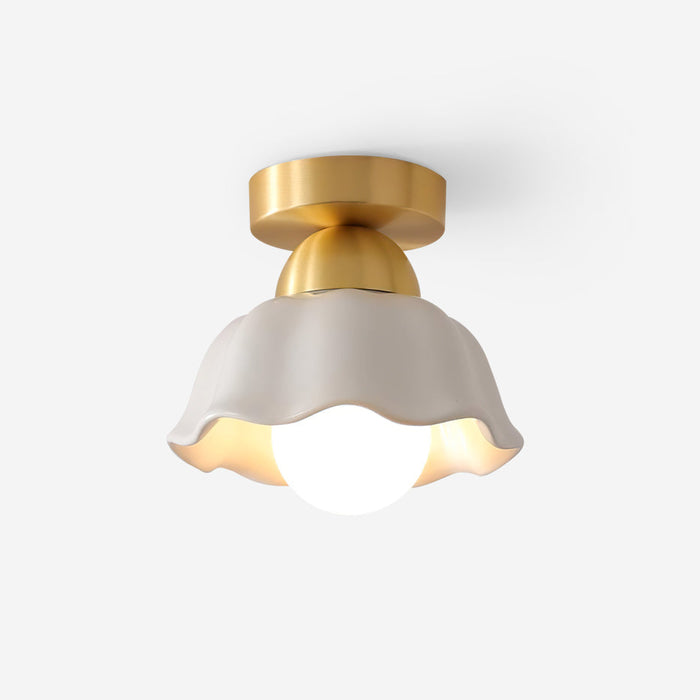 Opila Lampe Plafonnier Semi-Encastrée Or et Blanche