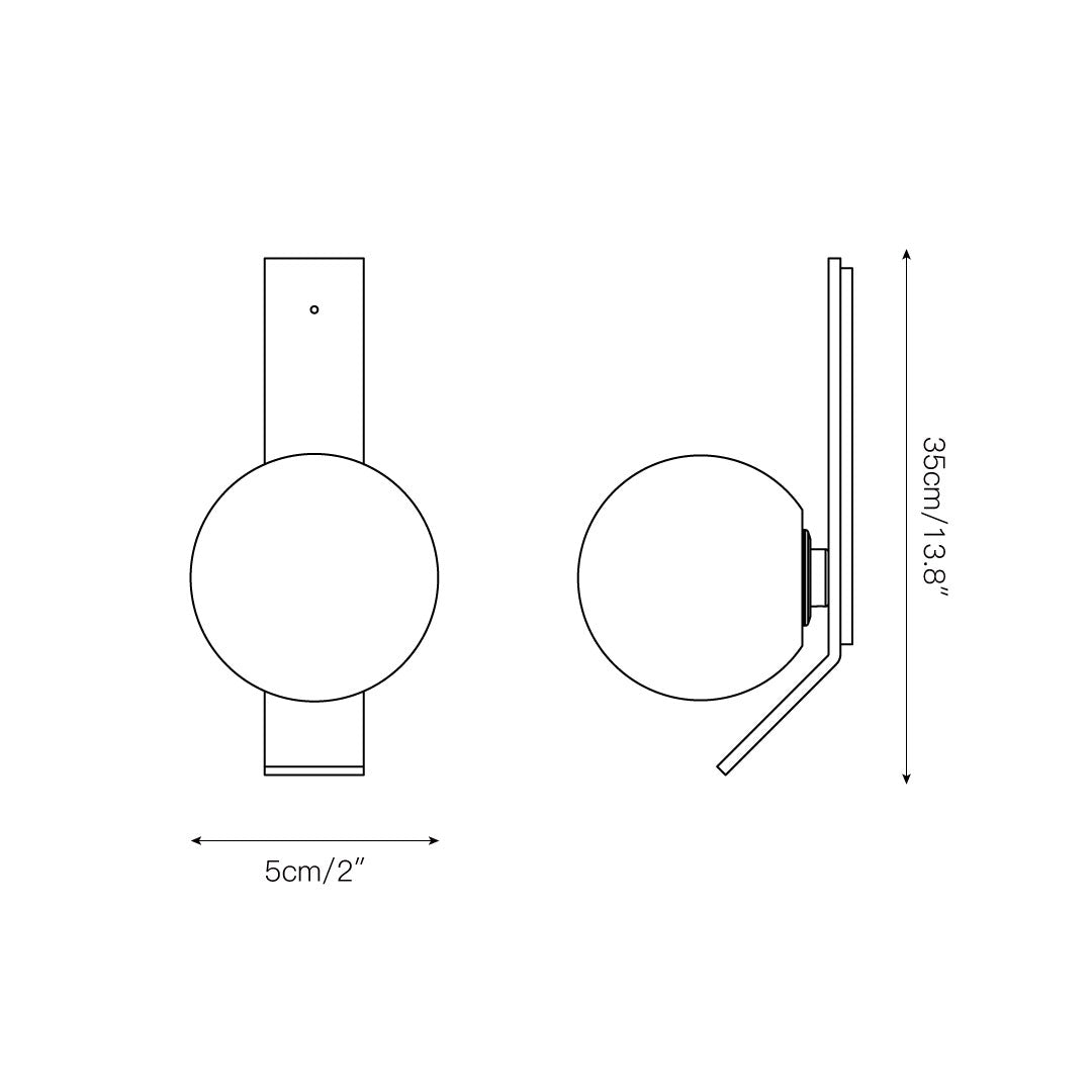 Fizi Applique Murale Cuivre Métal Verre Moderne