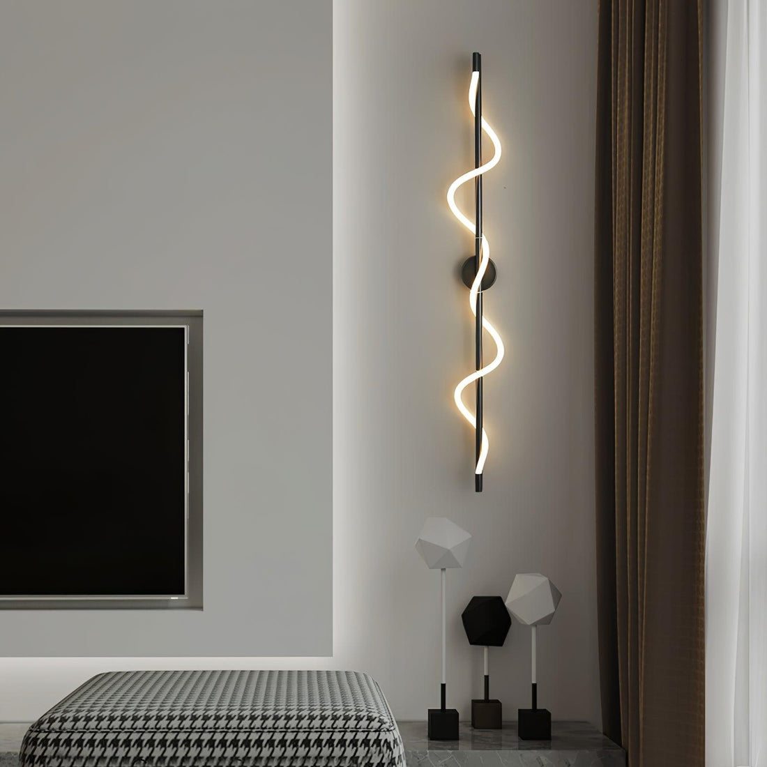 Fidora Applique murale sculpturale en laiton et silicone