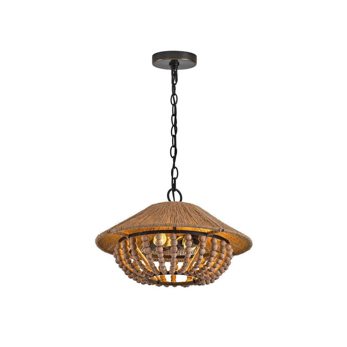 Elmarion Suspension Bois Métal Élégance Naturelle Style Ferme