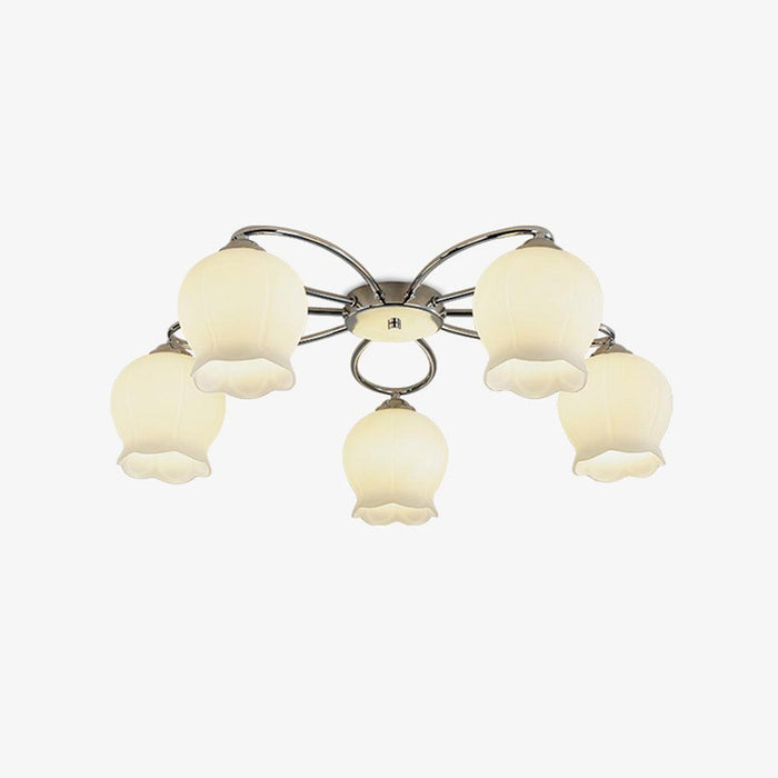 Oldore Lampe Plafonnier en Verre Floral Élégance Premium